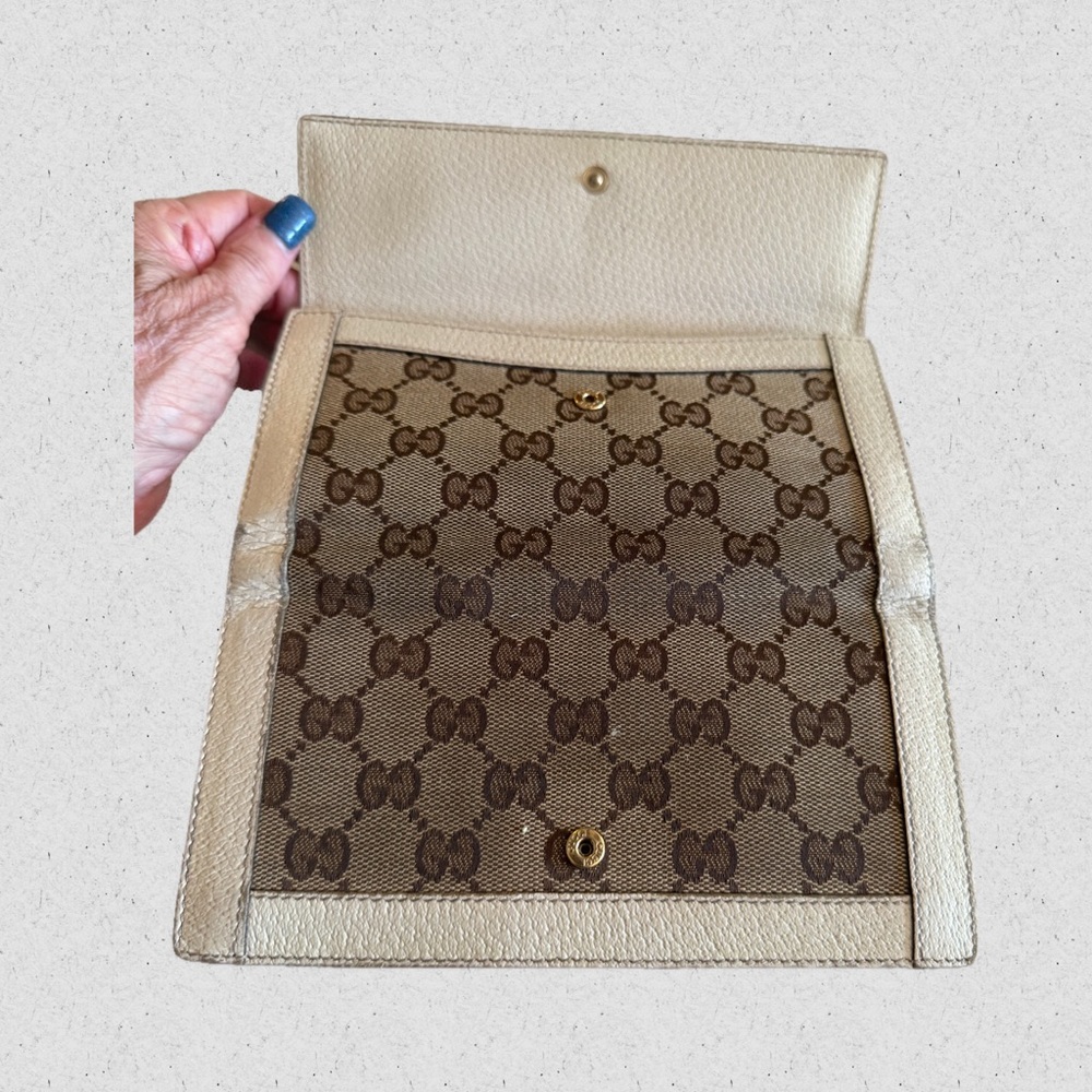 Gucci Abbey Continental Long Wallet Monogram GG Flap Authentic - Picture 8 of 11